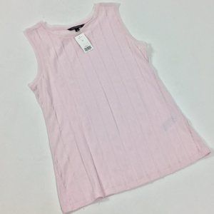 banana republic pink tee unfinished chiffon pleated sleeveless top